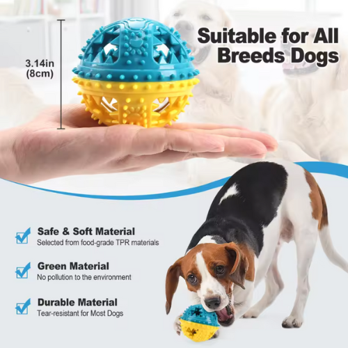 Snackbal voor Honden – Interactief Kauwspeelgoed met Tandreinigende Textuur