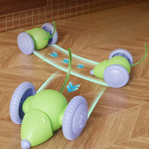 Elektrische Muisauto voor Katten – Interactief Oplaadbaar Kattenspeelgoed met Obstakelvermijding