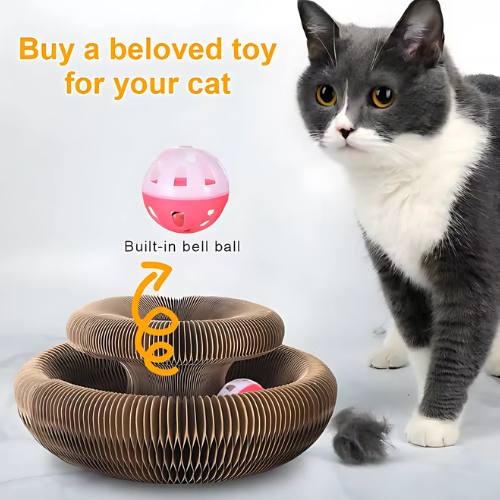 Magic Cat Scratch Organ Board – Rond Kattenkrabspeelgoed met Bal & Klimfunctie