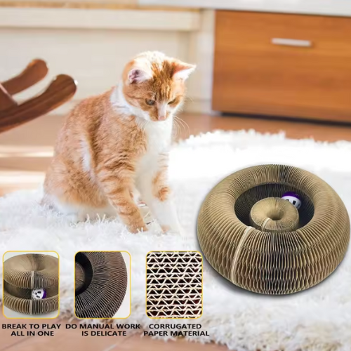 Magic Cat Scratch Organ Board – Rond Kattenkrabspeelgoed met Bal & Klimfunctie