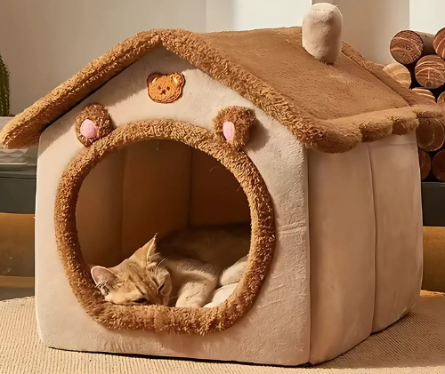 Foldable Cat House - Washable & Removable for Pets