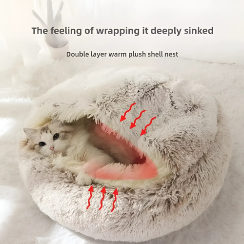 Fluffy Cat Bed – Soft Winter Bed for Fall & Winter