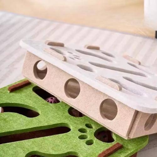 Kat Puzzelspeelgoed – Vilten Puzzeldoos met Bal voor Binnenkatten