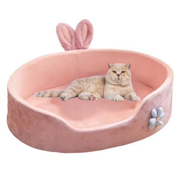 Washable Pink Cat Bed - Soft & Comfortable for Cat or Small Dog