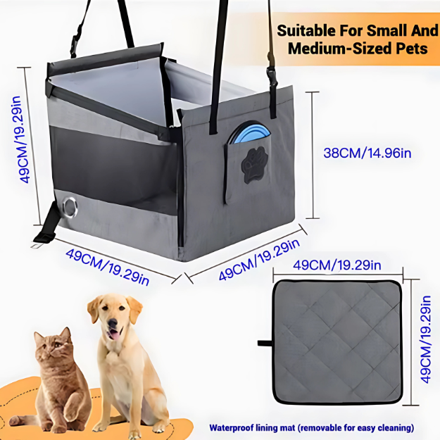 Car Seat for Cat & Small Dog – Soft & Washable