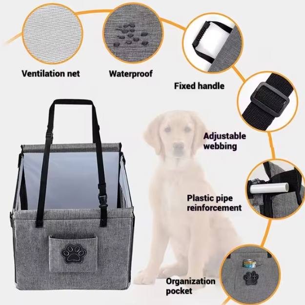 Car Seat for Cat & Small Dog – Soft & Washable