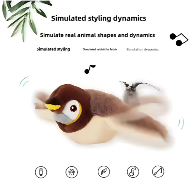 Rechargeable Bird Toy for Cats – Interactive & Moving