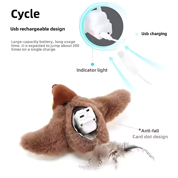 Rechargeable Bird Toy for Cats – Interactive & Moving