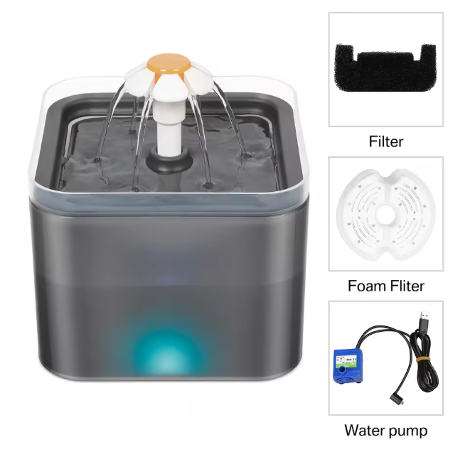 Drinkfontein voor Kat en Hond met LED-indicator – Automatisch & Stil Watersysteem