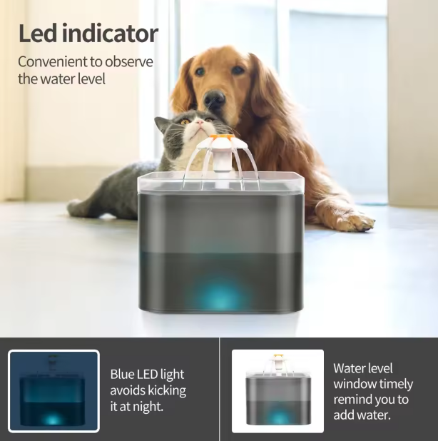 Drinkfontein voor Kat en Hond met LED-indicator – Automatisch & Stil Watersysteem