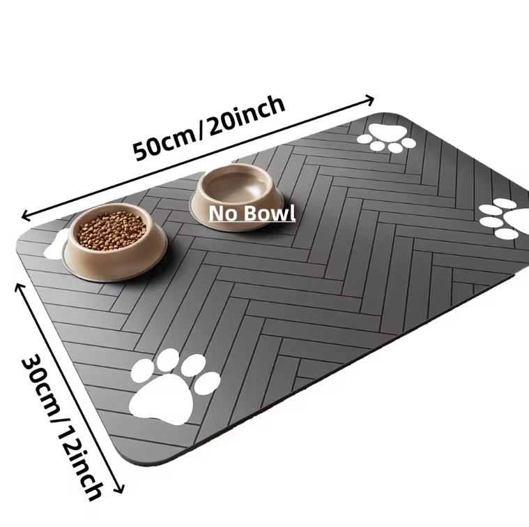 Voermat voor Hond of Kat – Antislip & Krasbestendig met Waterdichte Rubberlaag