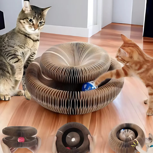 Magic Cat Scratch Organ Board – Rond Kattenkrabspeelgoed met Bal & Klimfunctie