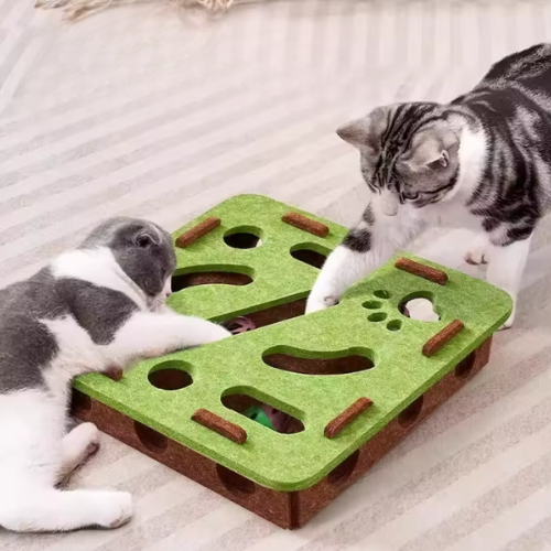 Kat Puzzelspeelgoed – Vilten Puzzeldoos met Bal voor Binnenkatten