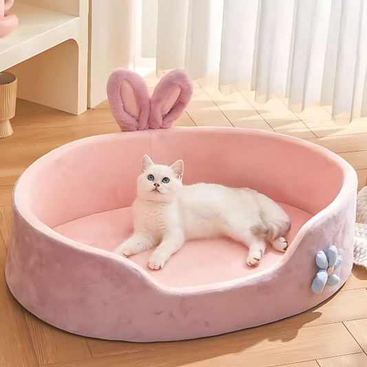 Washable Pink Cat Bed - Soft &amp; Comfortable for Cat or Small Dog