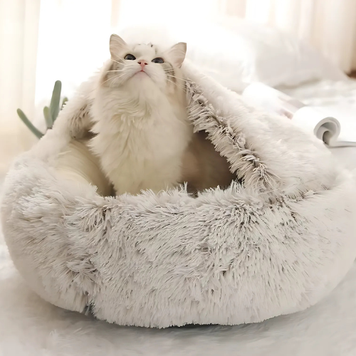 Fluffy Cat Bed – Soft Winter Bed for Fall &amp; Winter